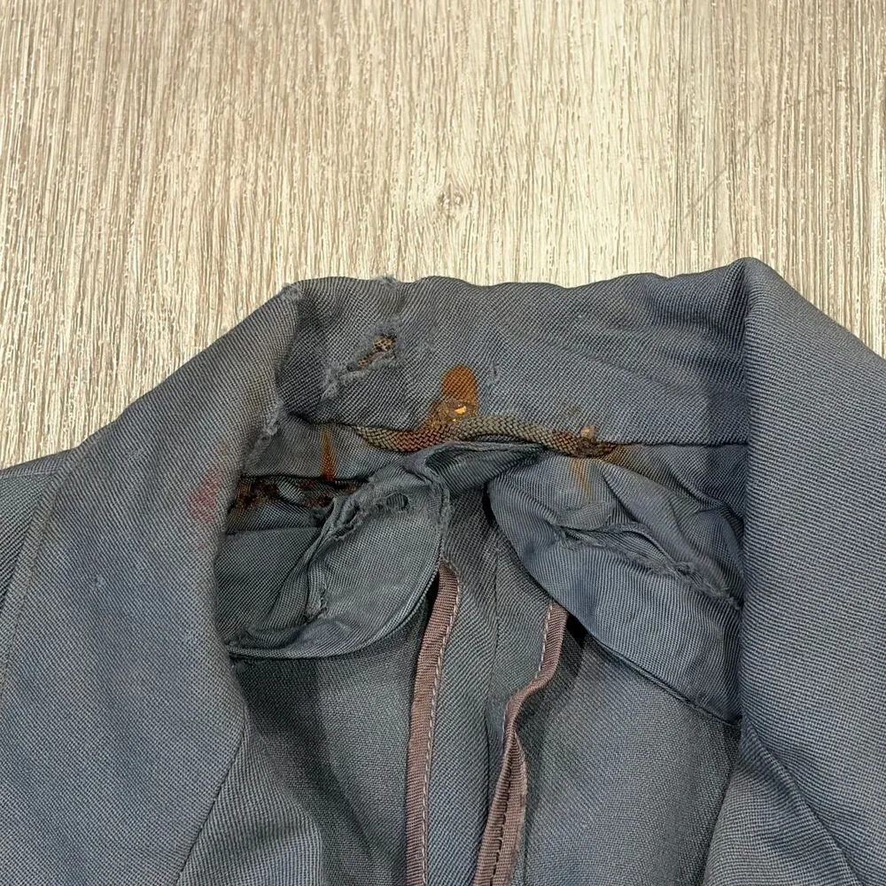 Vtg 70s Grey Uniform Jacket Navy Dress Abbot Military Tailors 39 Reg Buttons - Picture 9 of 10